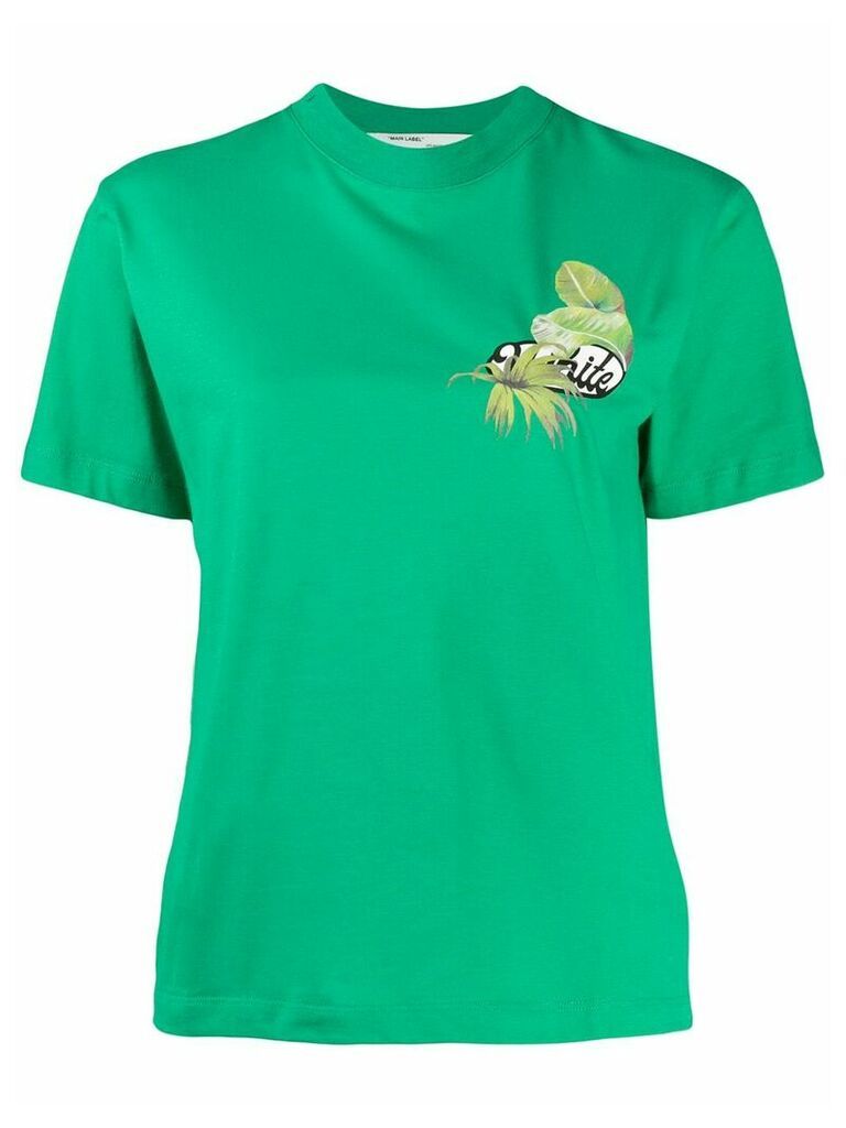 Off-White tropical logo print T-shirt - Green