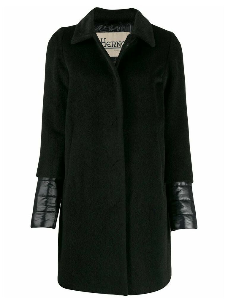 Herno padded details midi coat - Black