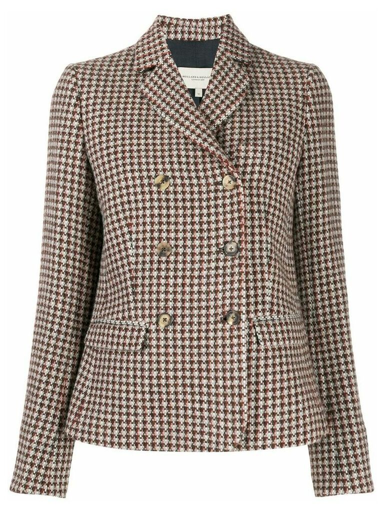 Holland & Holland houndstooth double-breasted blazer - Neutrals
