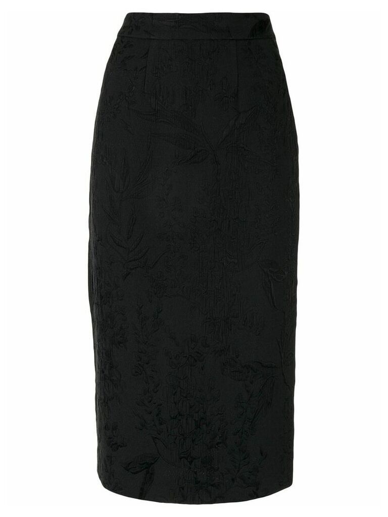 Shanghai Tang jacquard pencil skirt - Black