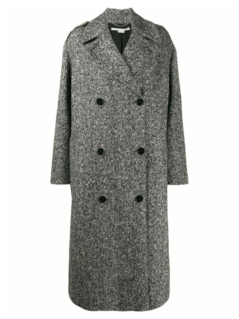 Stella McCartney double-breasted marled coat - Black