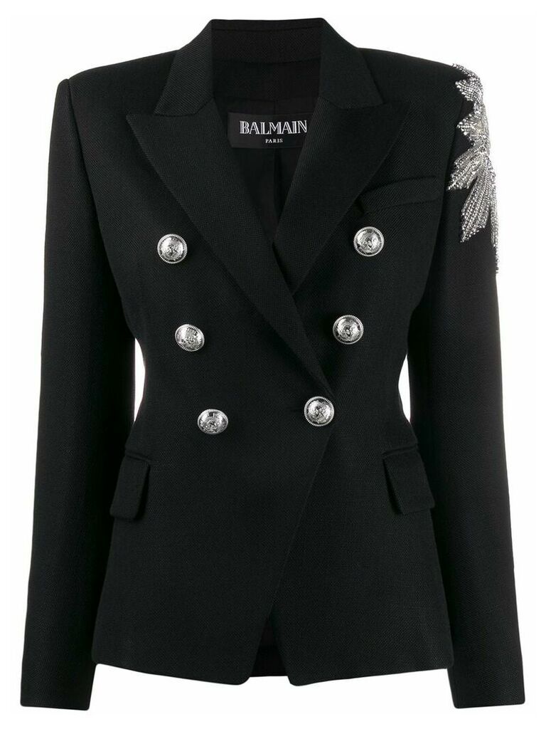 Balmain embellished double-breasted blazer - Black