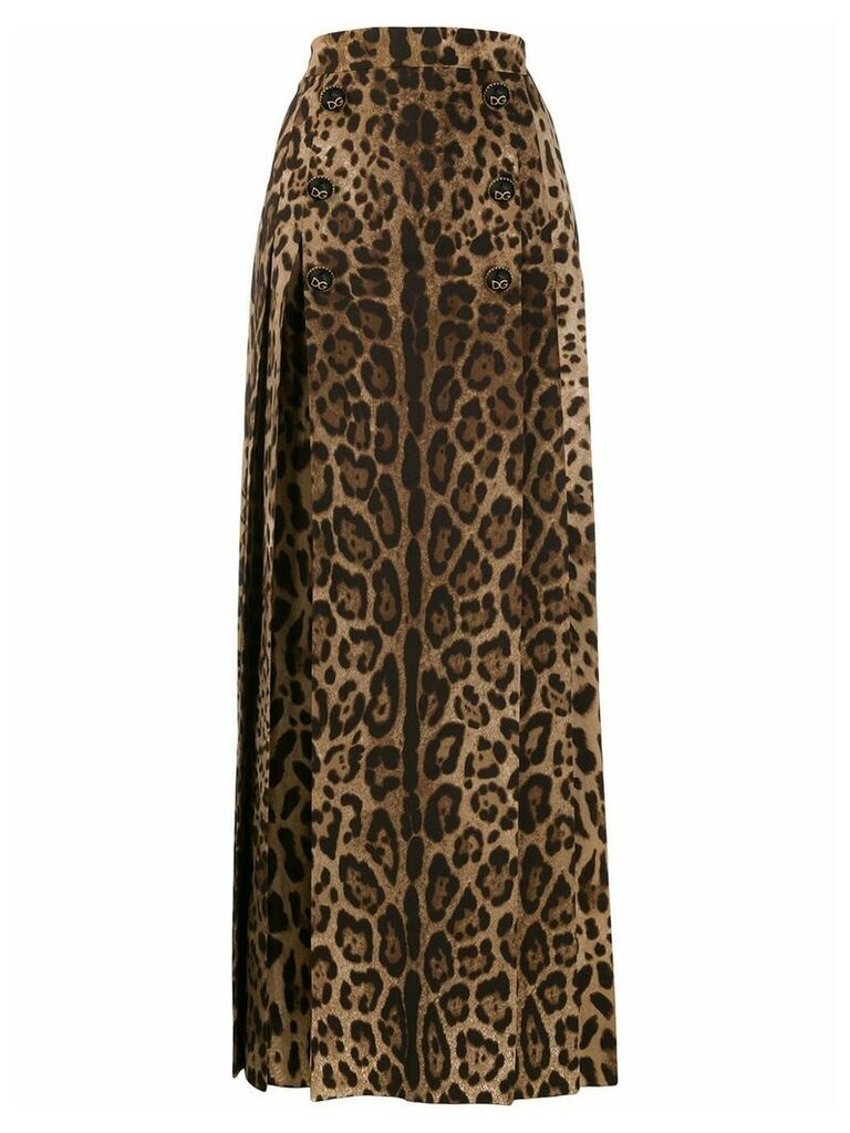 Dolce & Gabbana full leopard print skirt - Brown
