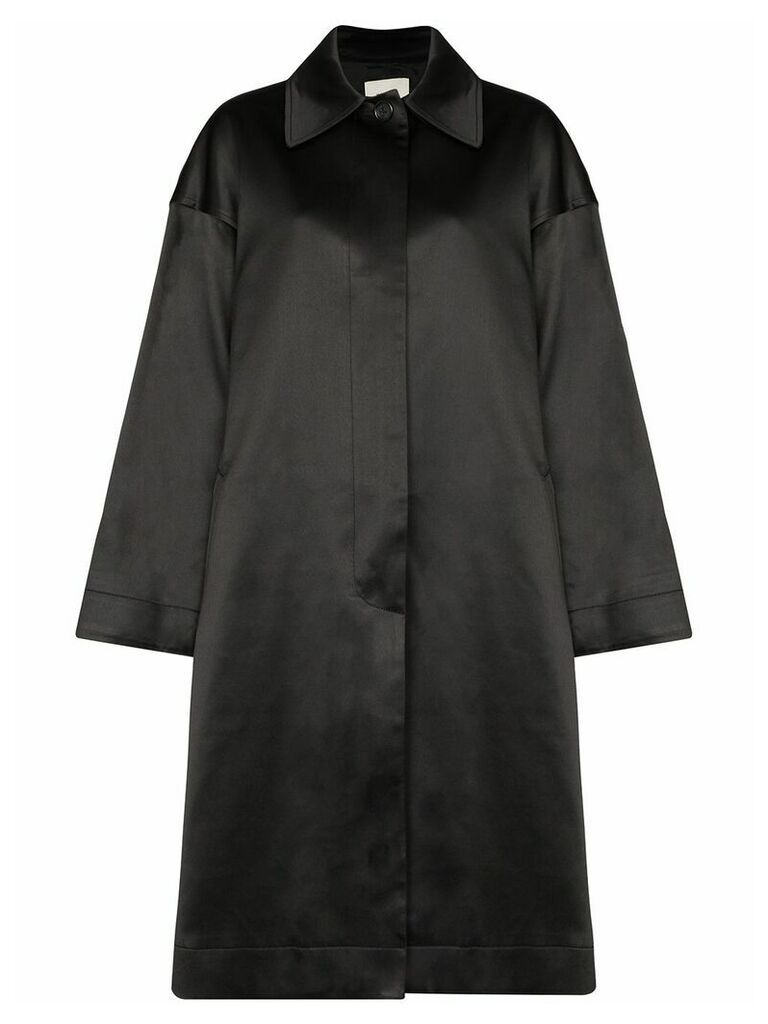 We11done single-breasted trench coat - Black