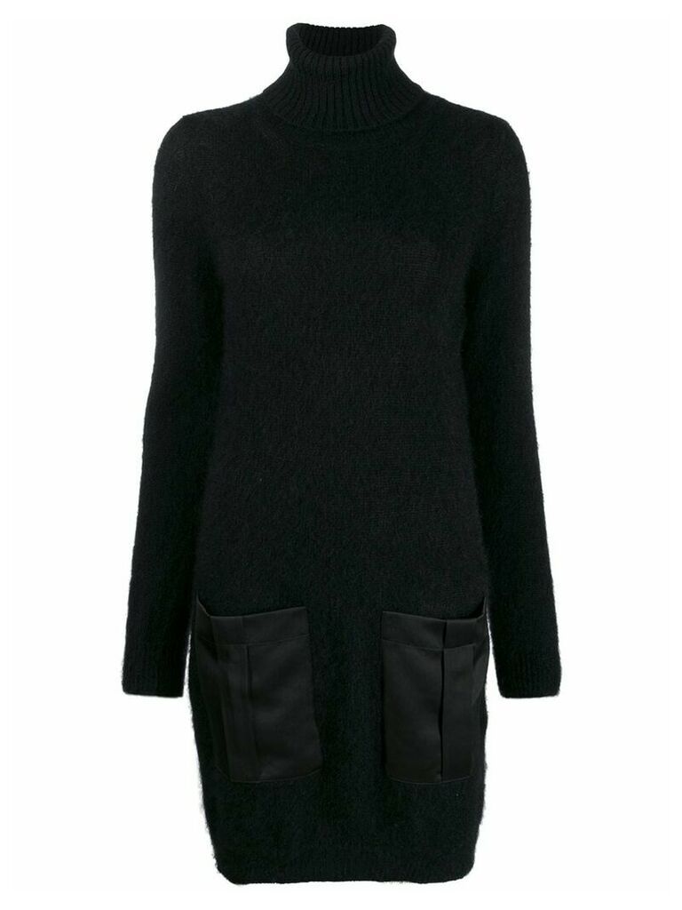Semicouture turtle-neck sweater dress - Black