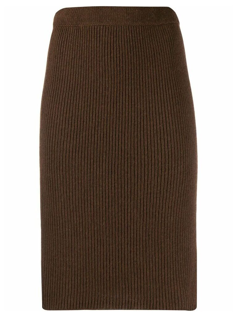 Federica Tosi ribbed knit pencil skirt - Brown