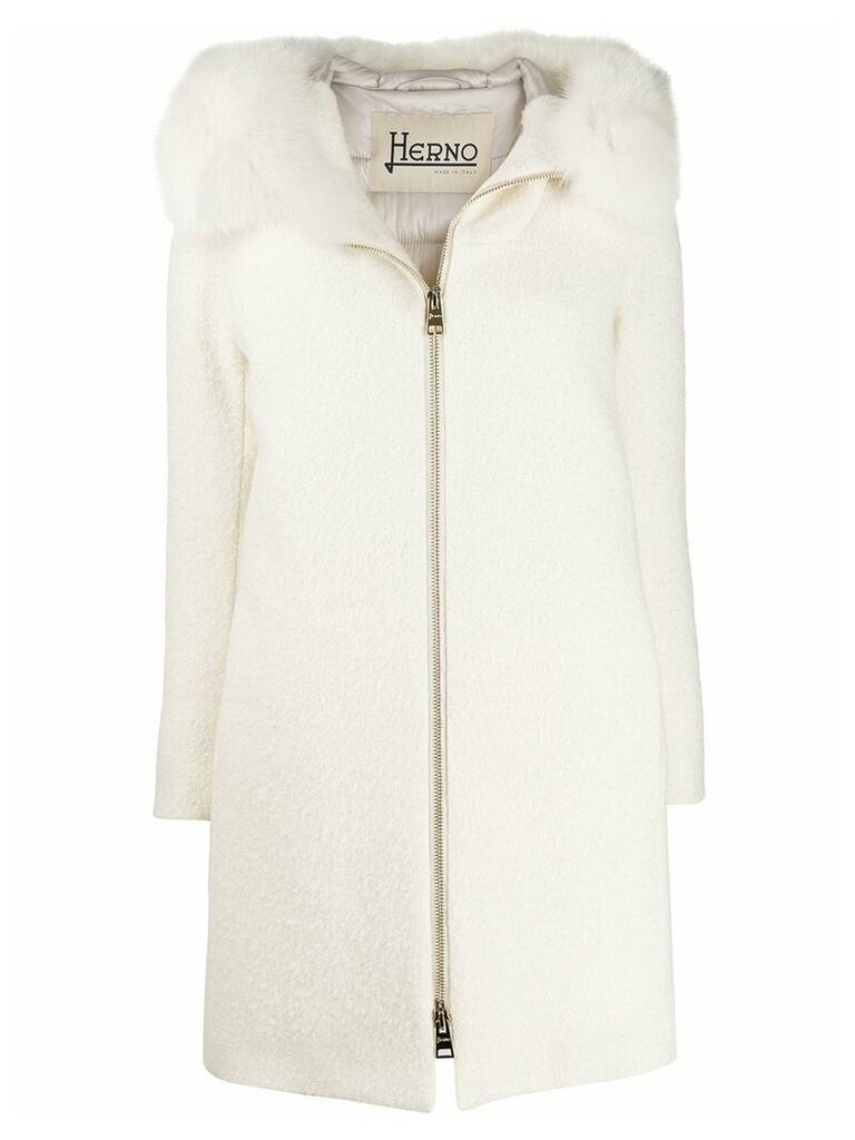 Herno midi zipped coat - White