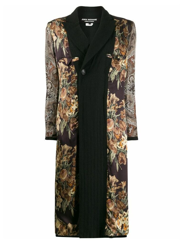 Junya Watanabe floral and paisley coat - Black