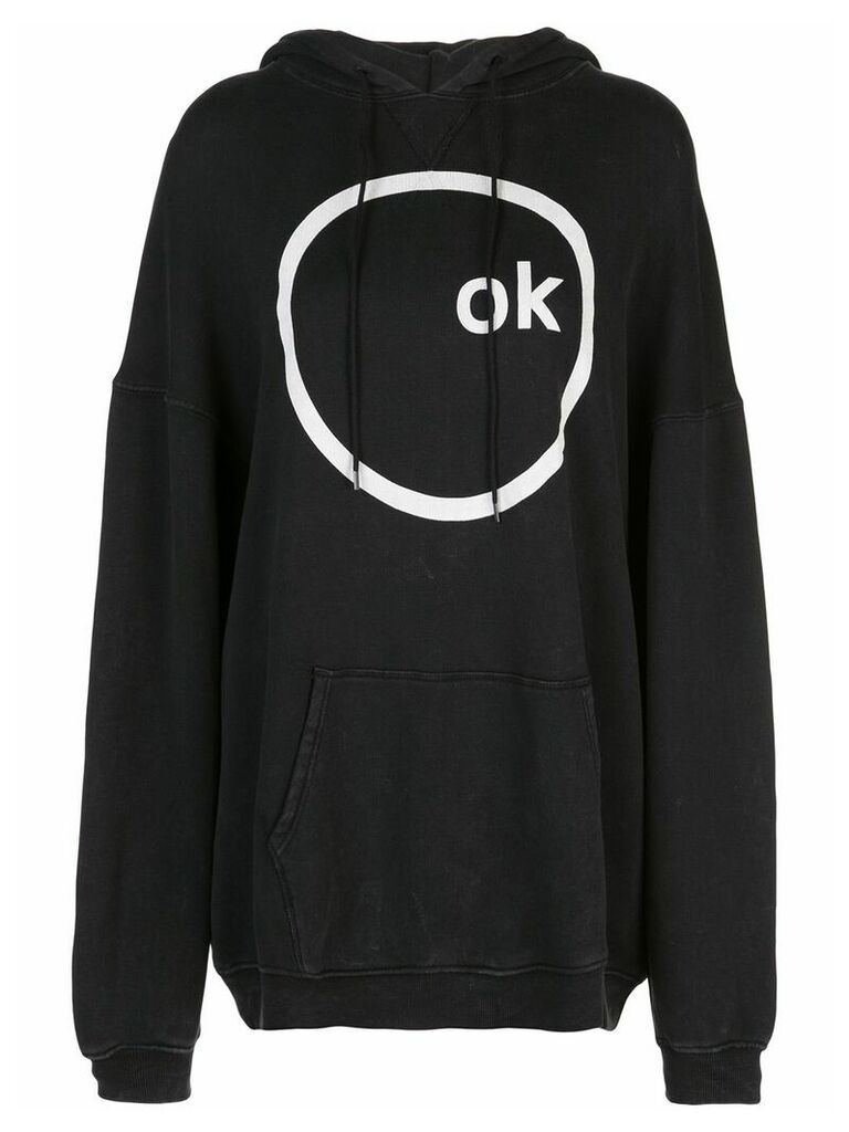 R13 Ok slogan print hoodie - Black