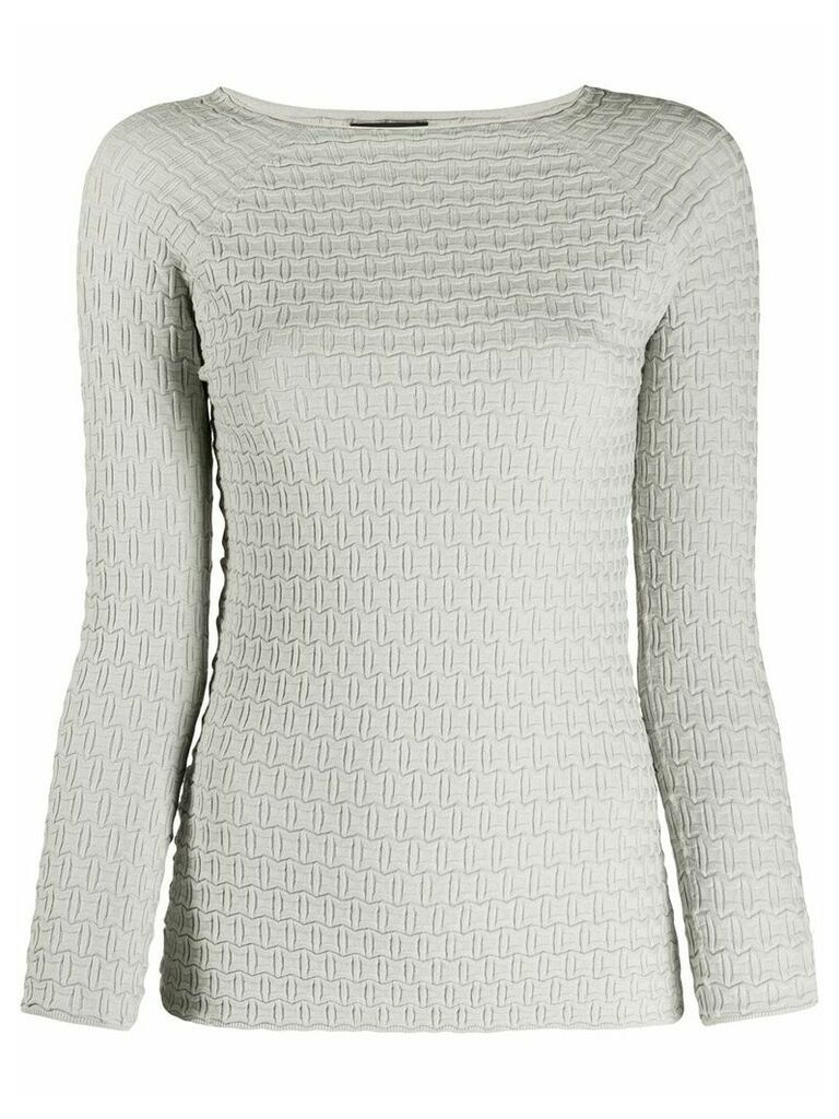 Emporio Armani geometric knit top - Grey