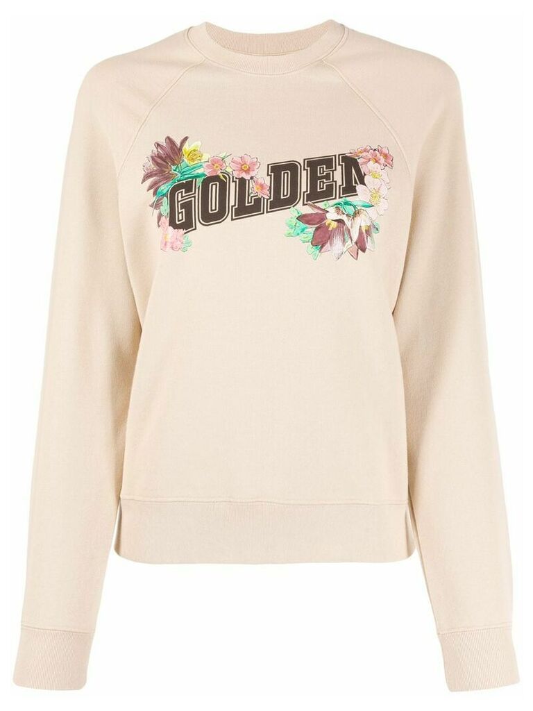 Golden Goose floral logo print sweatshirt - Neutrals