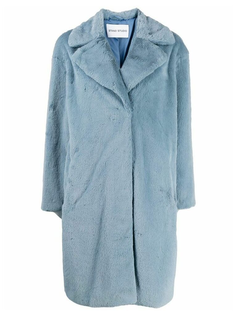 STAND STUDIO faux fur midi coat - Blue