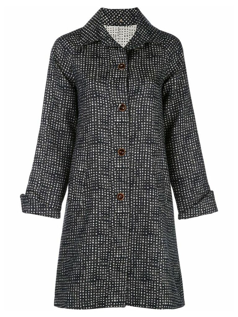 Peter Cohen single-breasted embroidered coat - Black