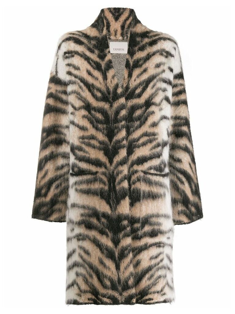 Laneus tiger pattern coat - Neutrals