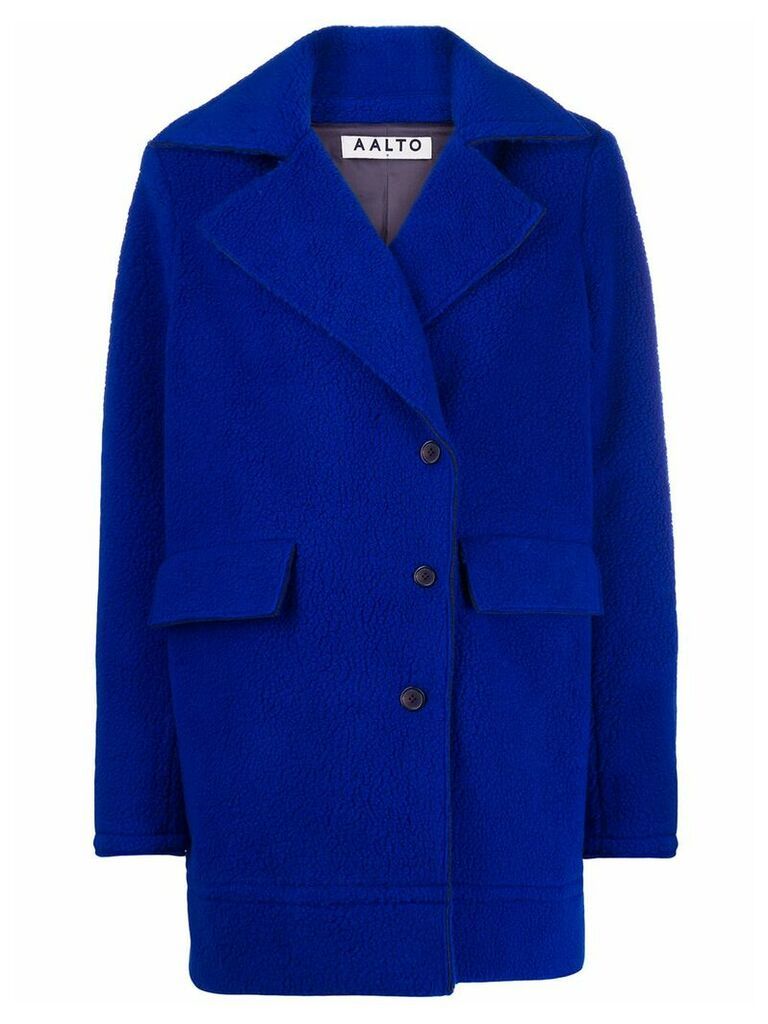 Aalto off-center button coat - Blue