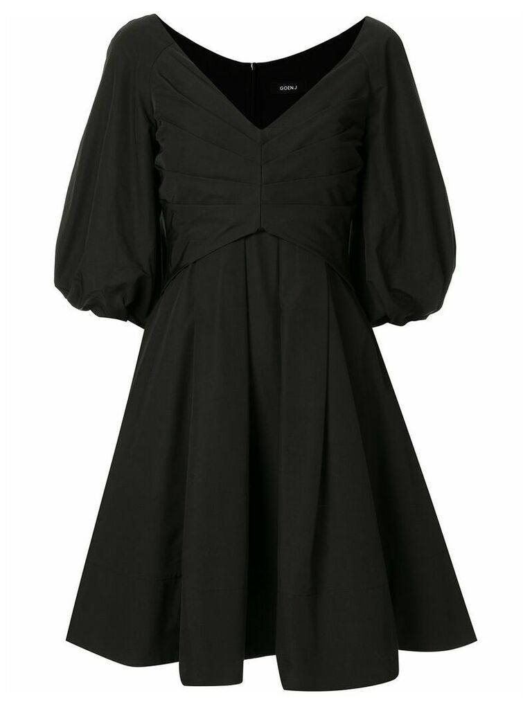 Goen.J gathered-detail flared mini dress - Black