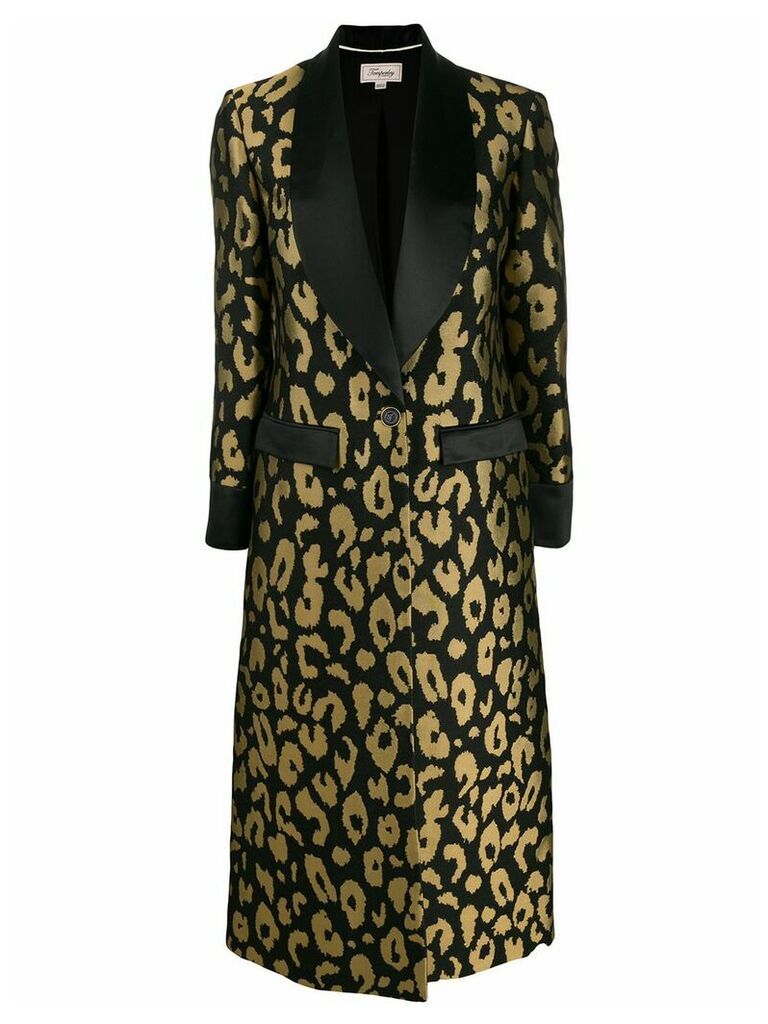 Temperley London Josie leopard-jacquard coat - Black