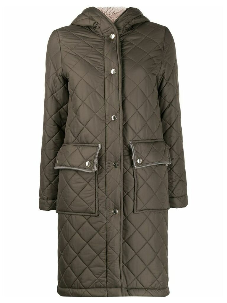 Mackintosh GRANGE Taupe Quilted Hooded Coat LQ-1001 - Green