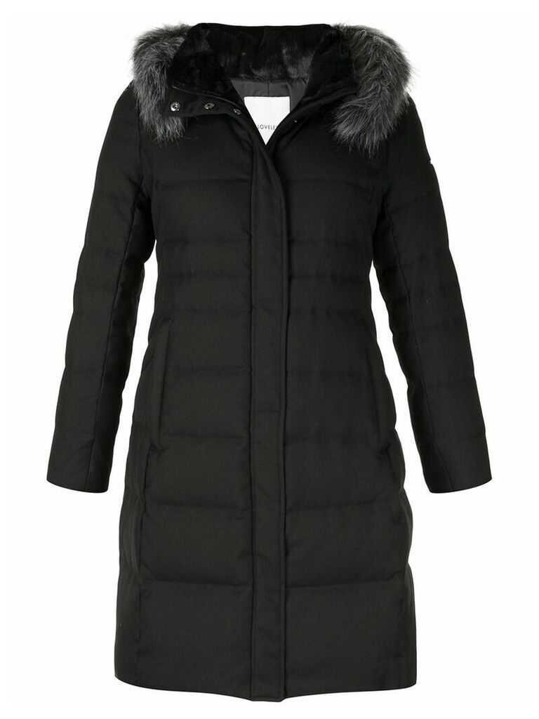 Loveless padded trimmed puffer coat - Black