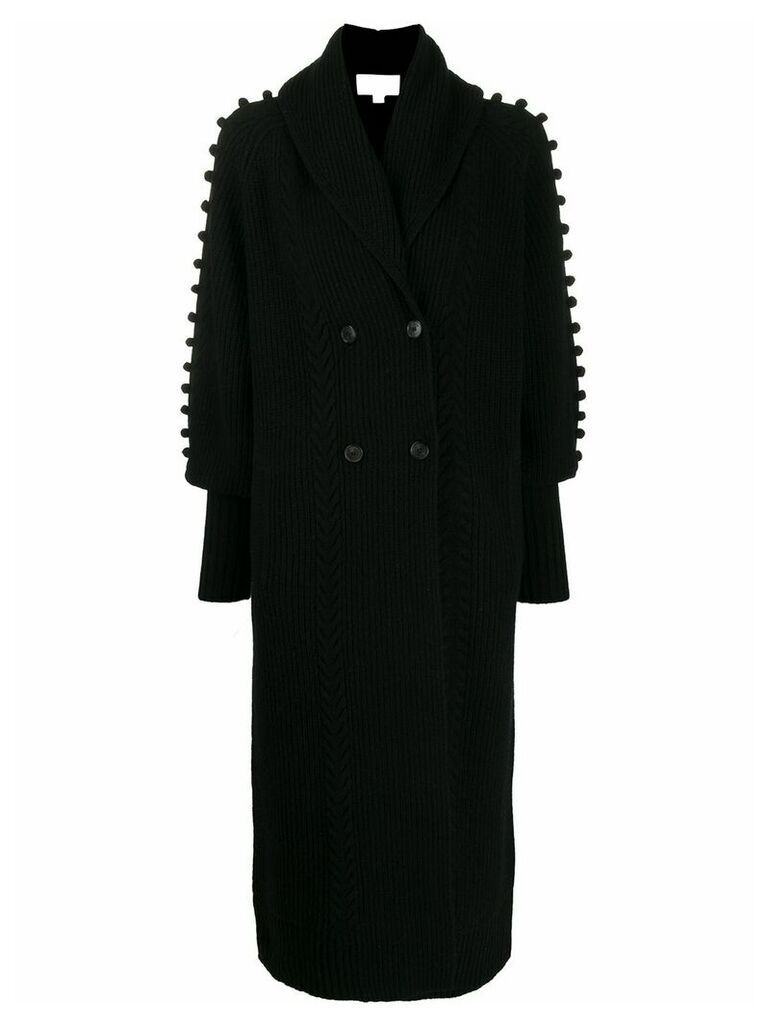 Temperley London Chrissie cable-knit cardi-coat - Black