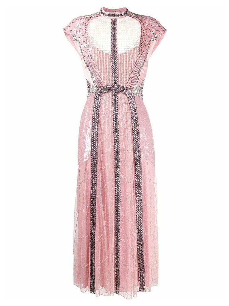 Temperley London Electra bead-embellished dress - PINK