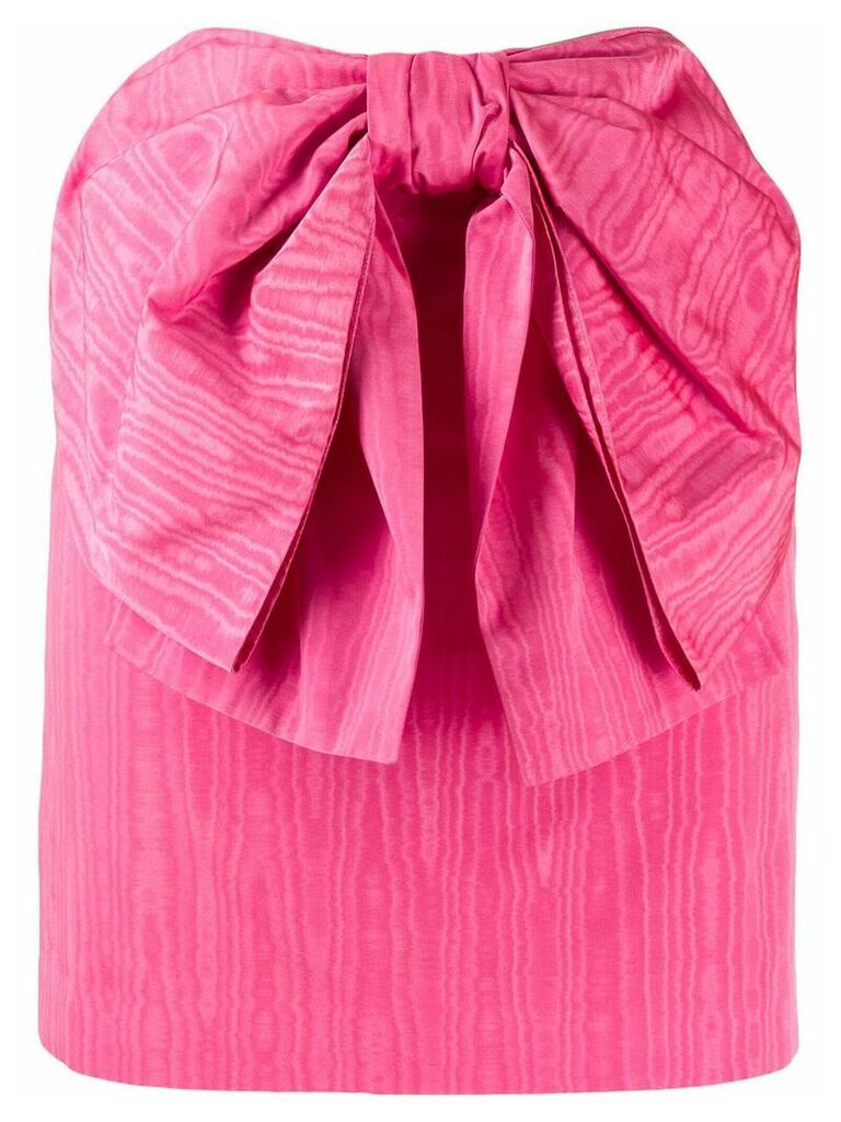 MSGM oversized bow straight skirt - PINK