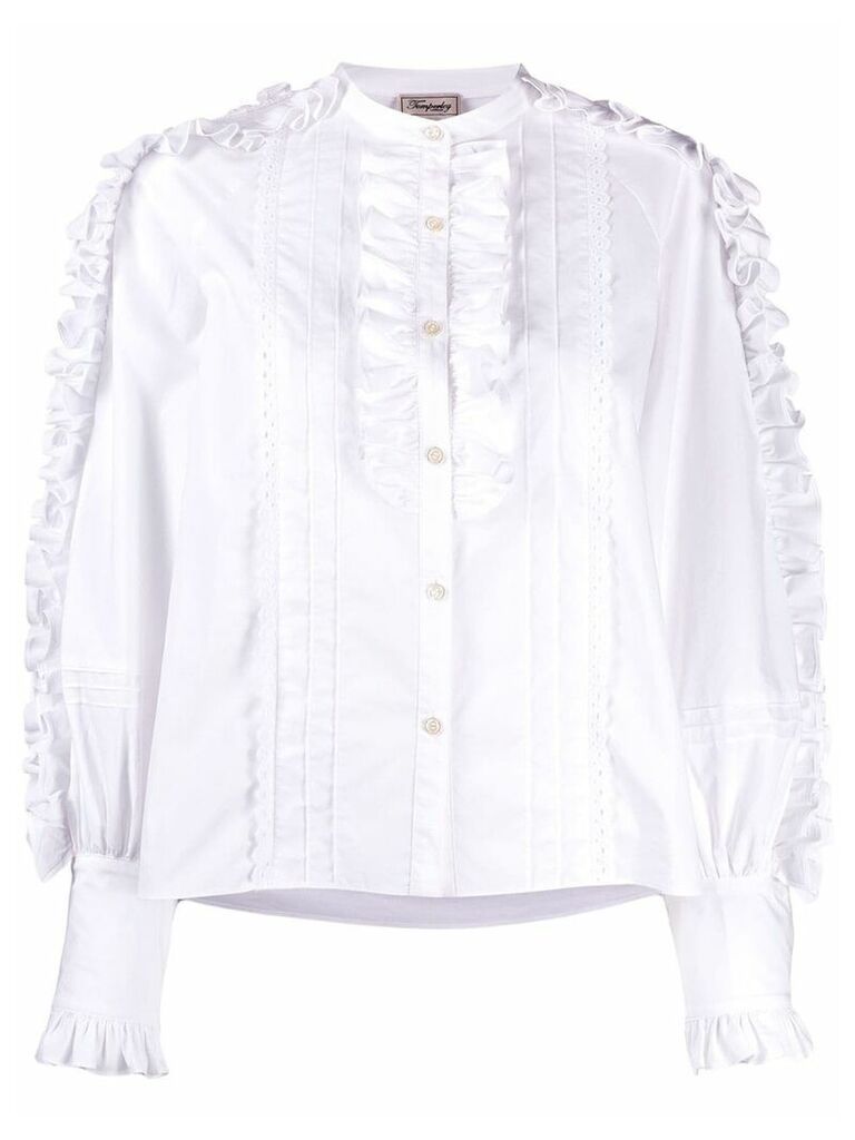 Temperley London Jade folded-ruffle shirt - White