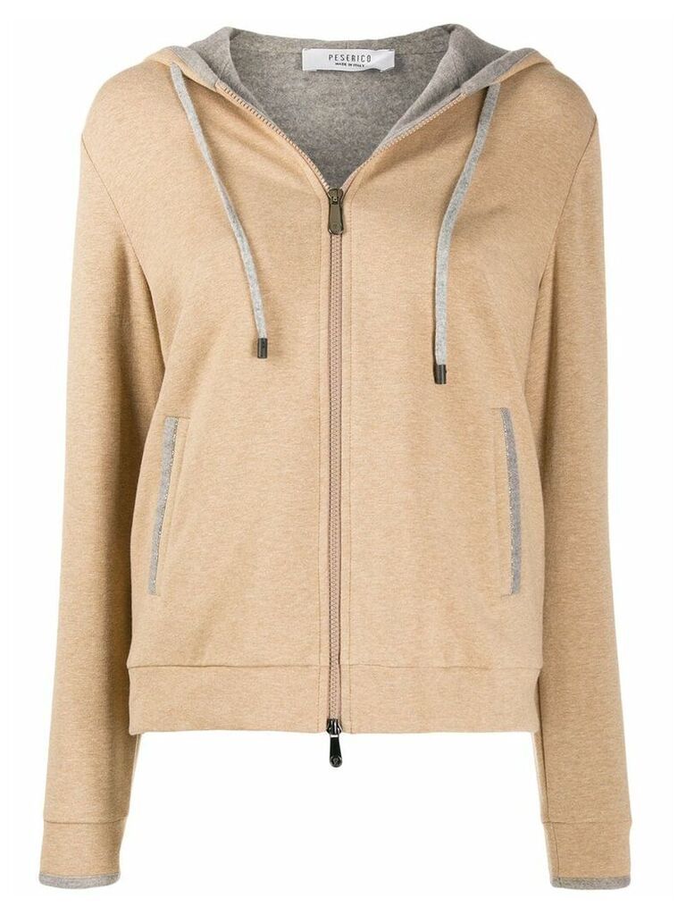 Peserico contrasting hoodie - Brown