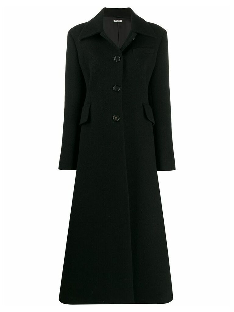 Miu Miu fitted A-line coat - Black