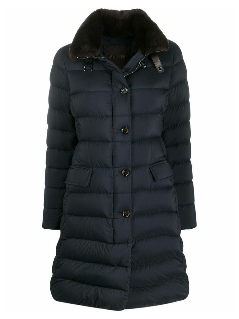 Moorer quilted mid-length coat - Blue