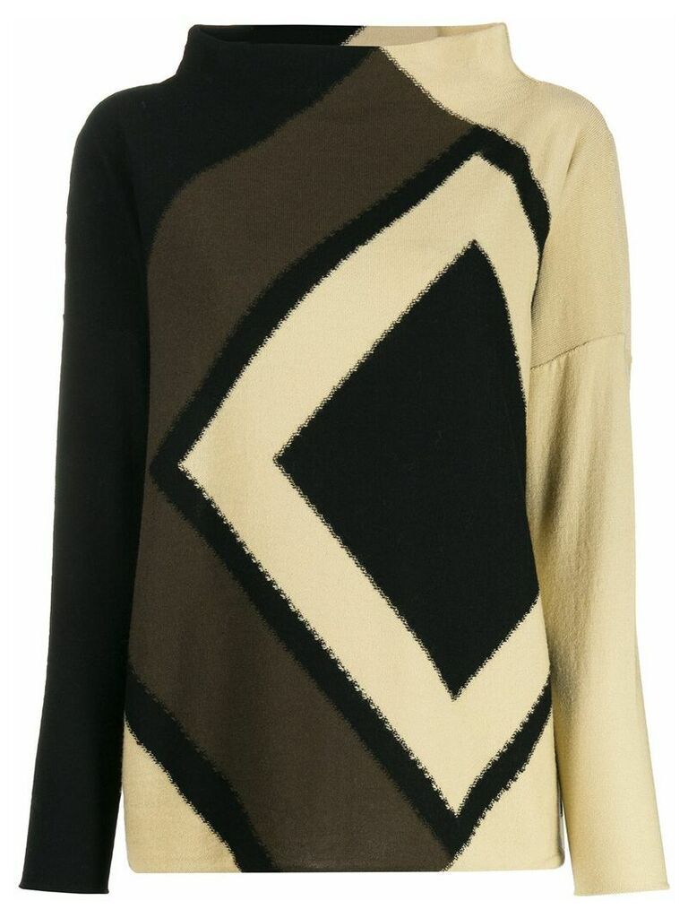 Pierantoniogaspari geometric-print knit jumper - NEUTRALS