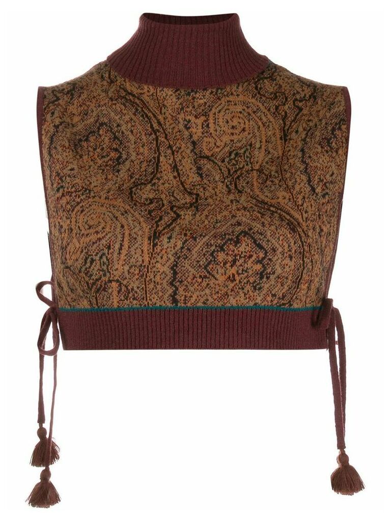Etro paisley intarsia knitted top - Brown