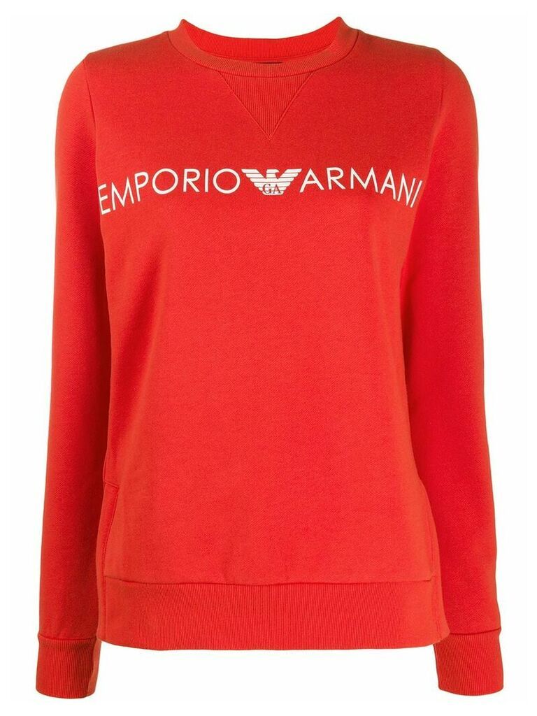 Emporio Armani signature logo sweatshirt - Red