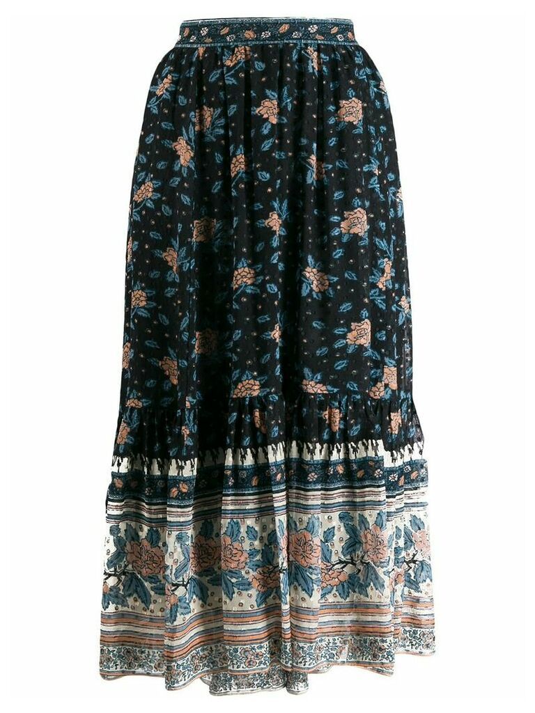 Ulla Johnson floral print gypsy skirt - Black