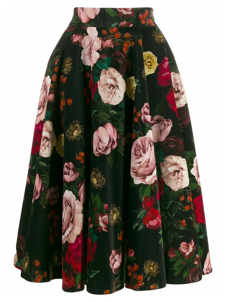 Dolce & Gabbana floral print pleated skirt - Black