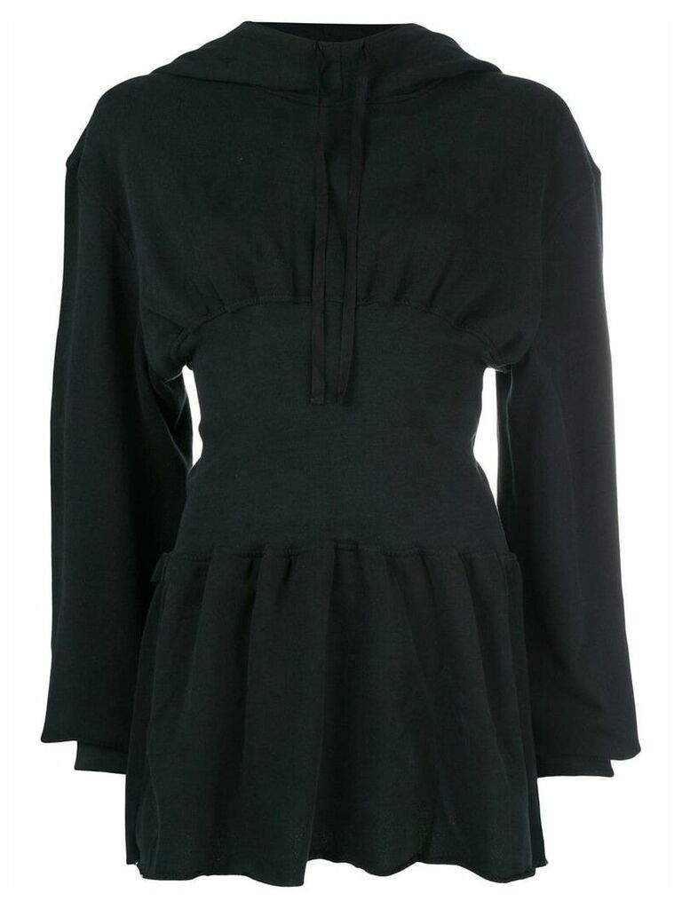 Ann Demeulemeester hooded corset dress - Black