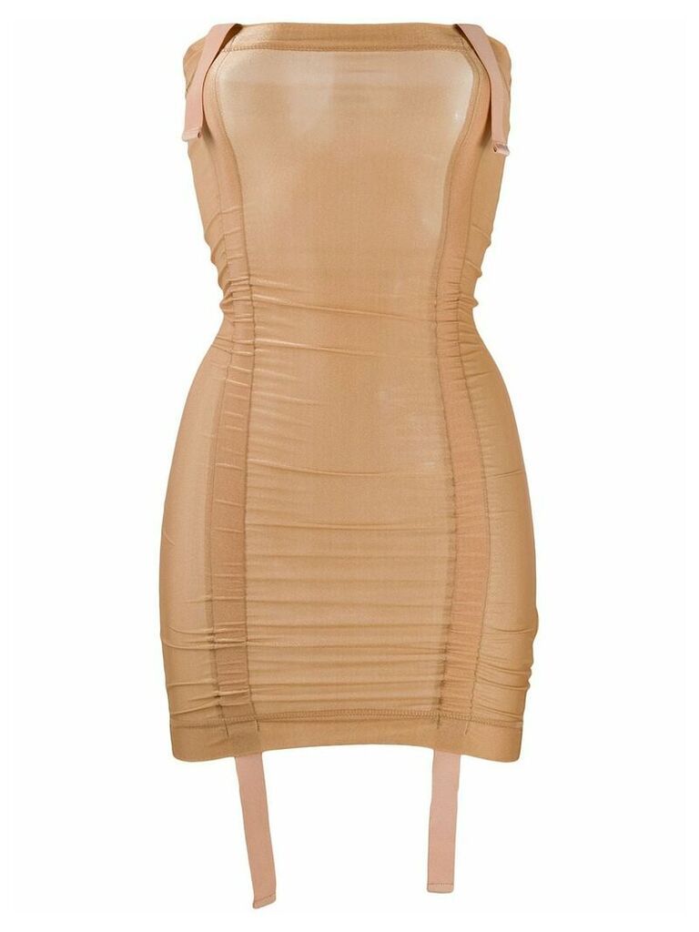 Charlotte Knowles fitted strapless mini dress - Brown
