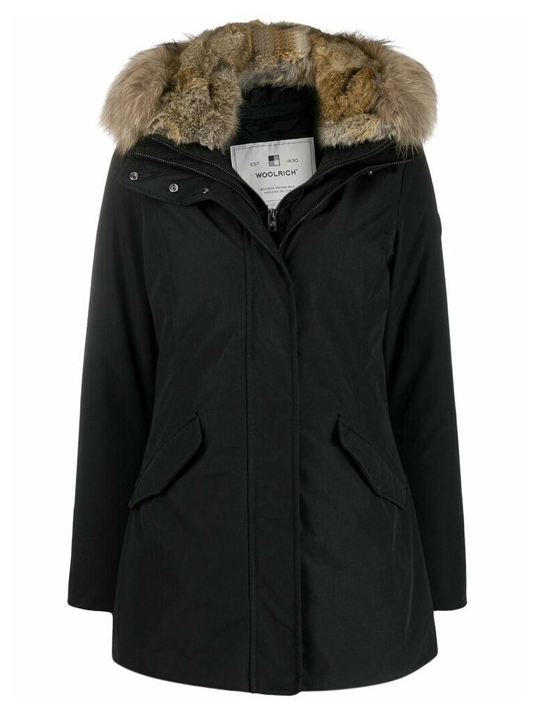 Woolrich hooded mid-length parka - Black