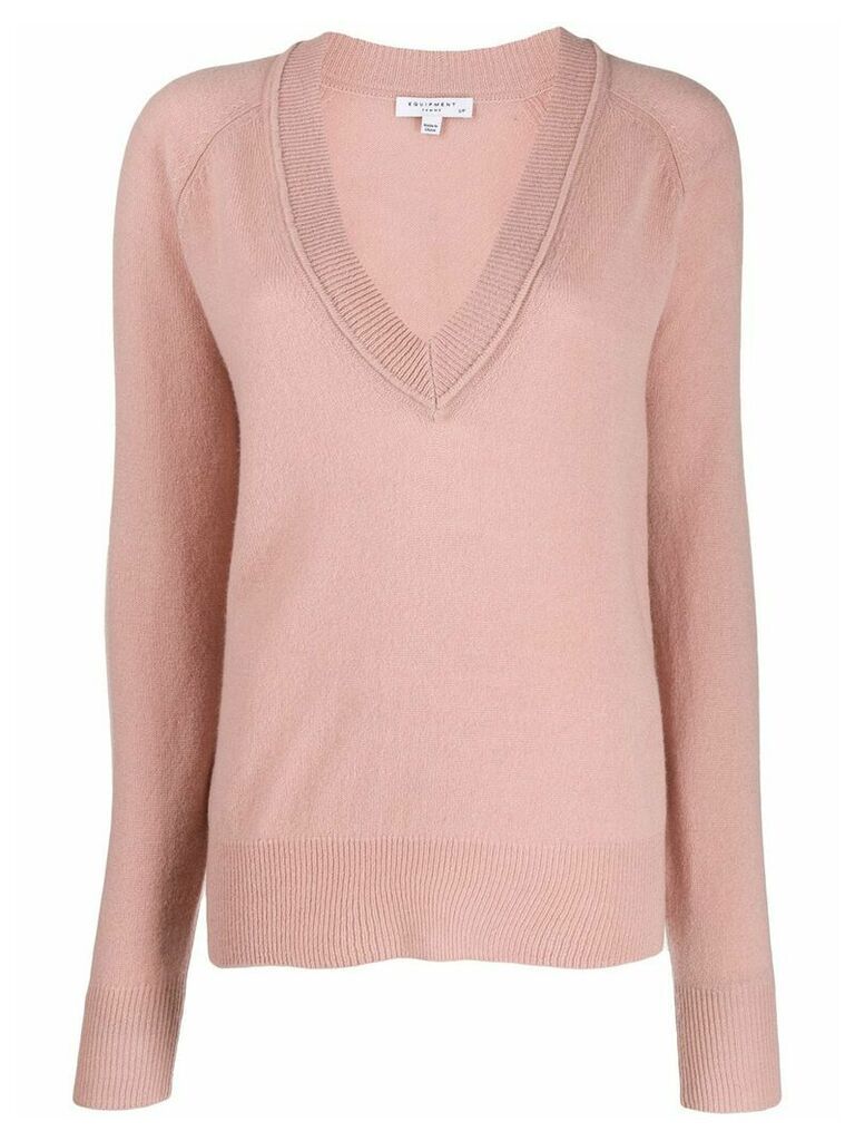 Equipment long-sleeve fitted sweater - PINK