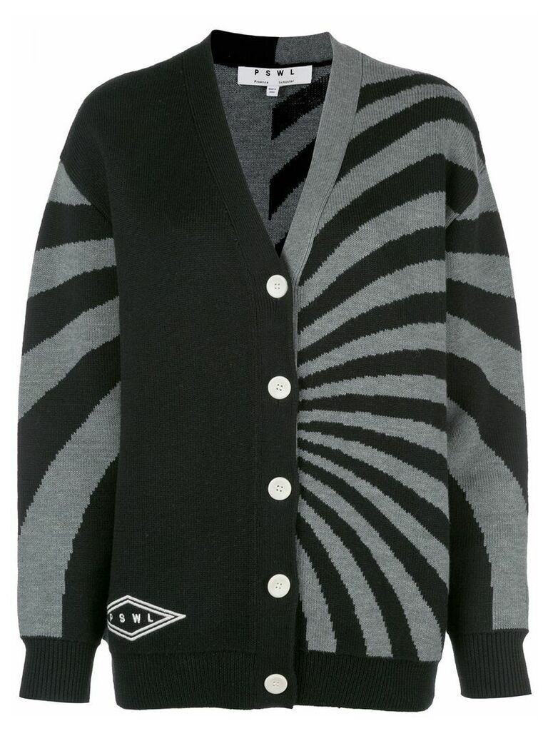 Proenza Schouler White Label striped knitted cardigan - Black