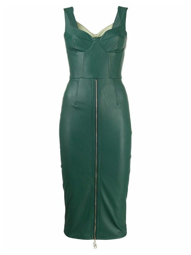 Elisabetta Franchi faux leather pencil dress - Green