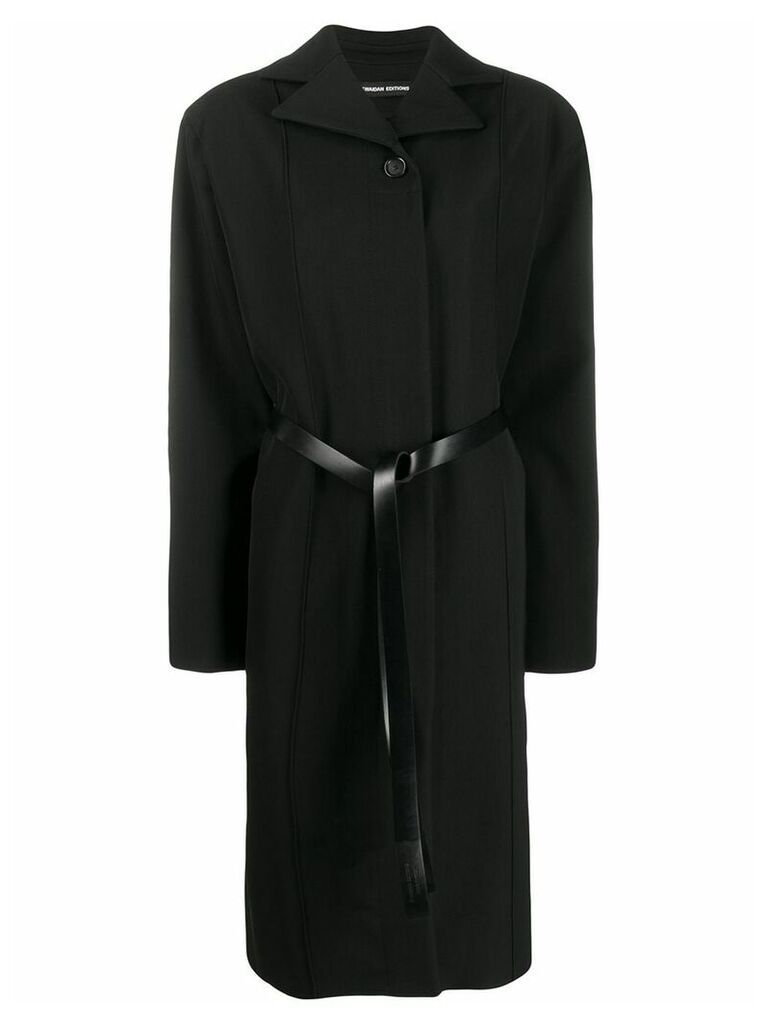 Kwaidan Editions oversized belted coat - Black