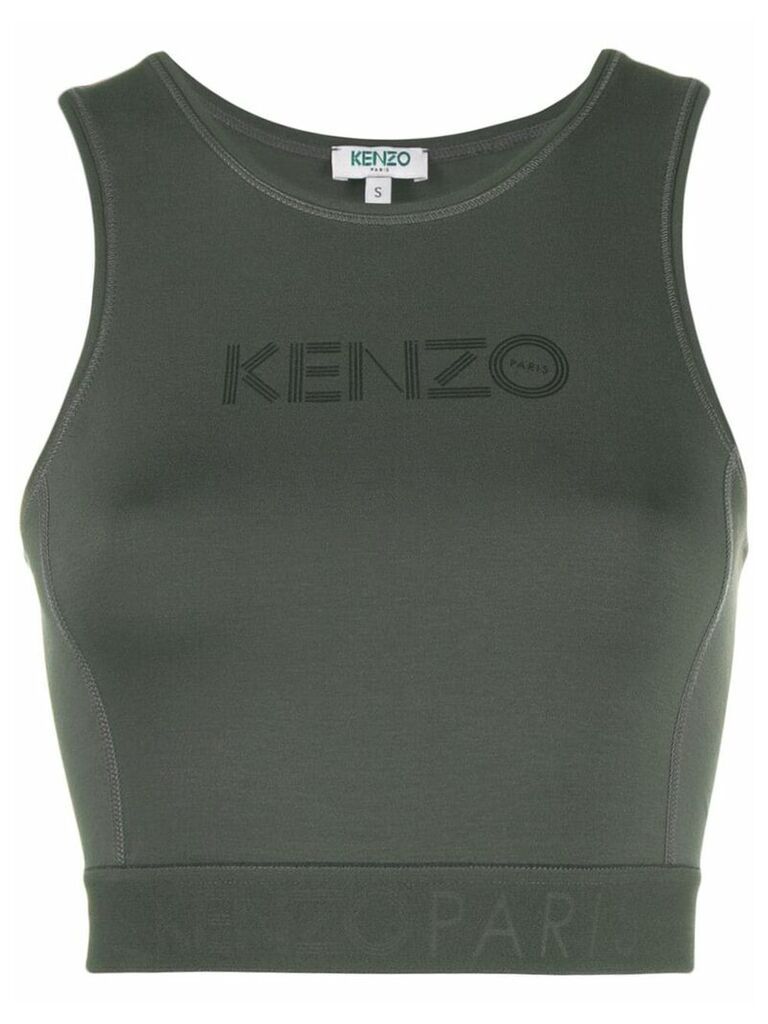 Kenzo printed logo tank top - Green