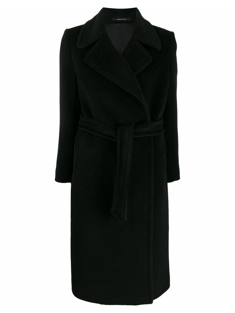 Tagliatore double-breasted belted coat - Black