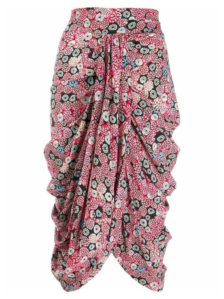 Isabel Marant draped floral skirt - PINK