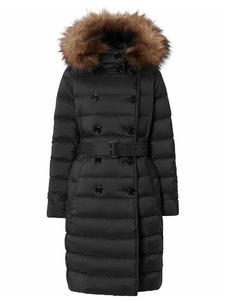 Burberry detachable hood padded coat - Black