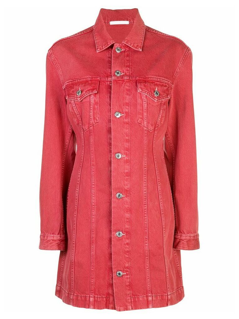 Helmut Lang button-up shirt dress - Red