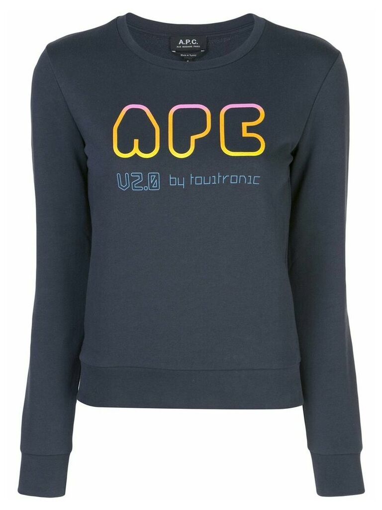 A.P.C. logo print jumper - Blue