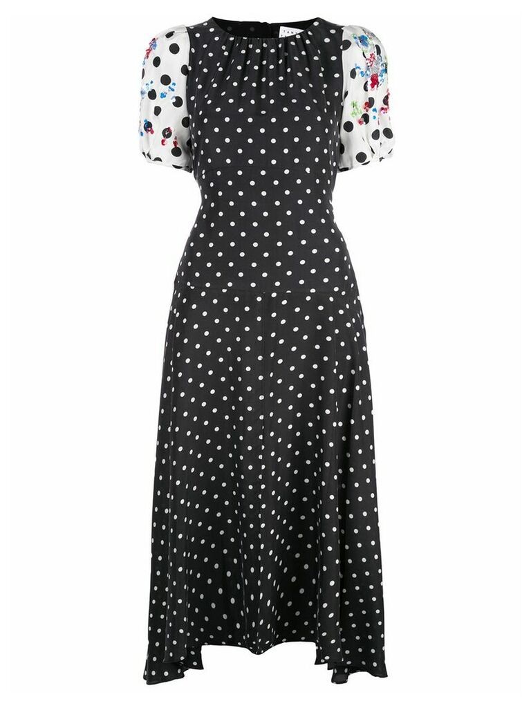 Tanya Taylor polka dot flared Cassandra dress - Black