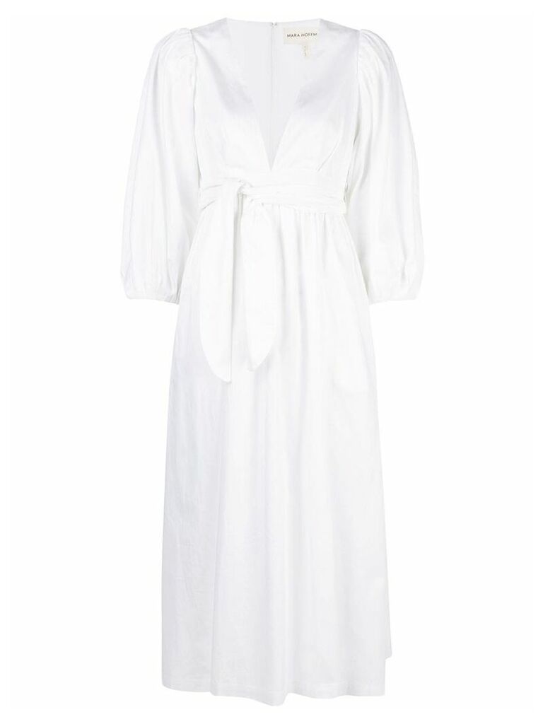 Mara Hoffman Maisie tie waist flared dress - White